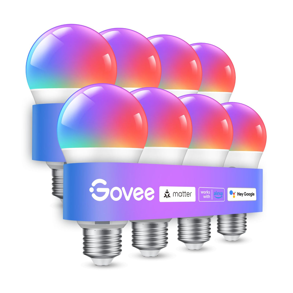 Govee Smart Light Bulbs, A19 Color Changing Light Bulb, 800 LM, E26 Base