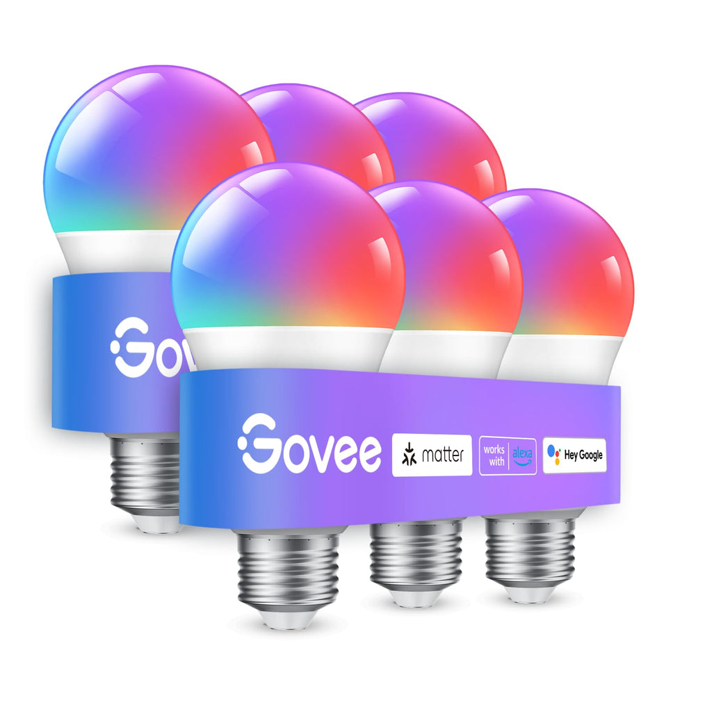 Govee Smart Light Bulbs, A19 Color Changing Light Bulb, 800 LM, E26 Base