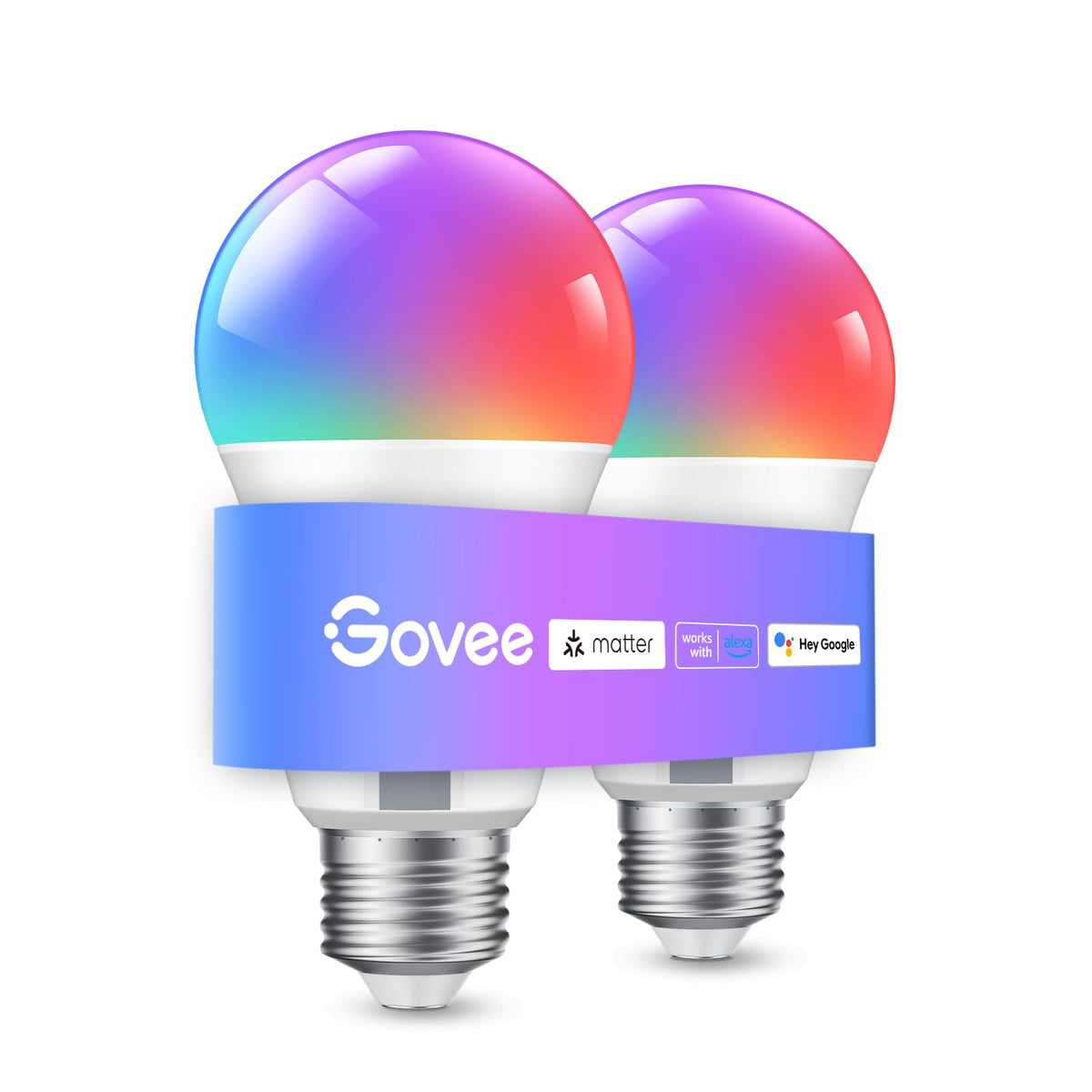 Govee Smart Light Bulbs, A19 Color Changing Light Bulb, 800 LM, E26 Base