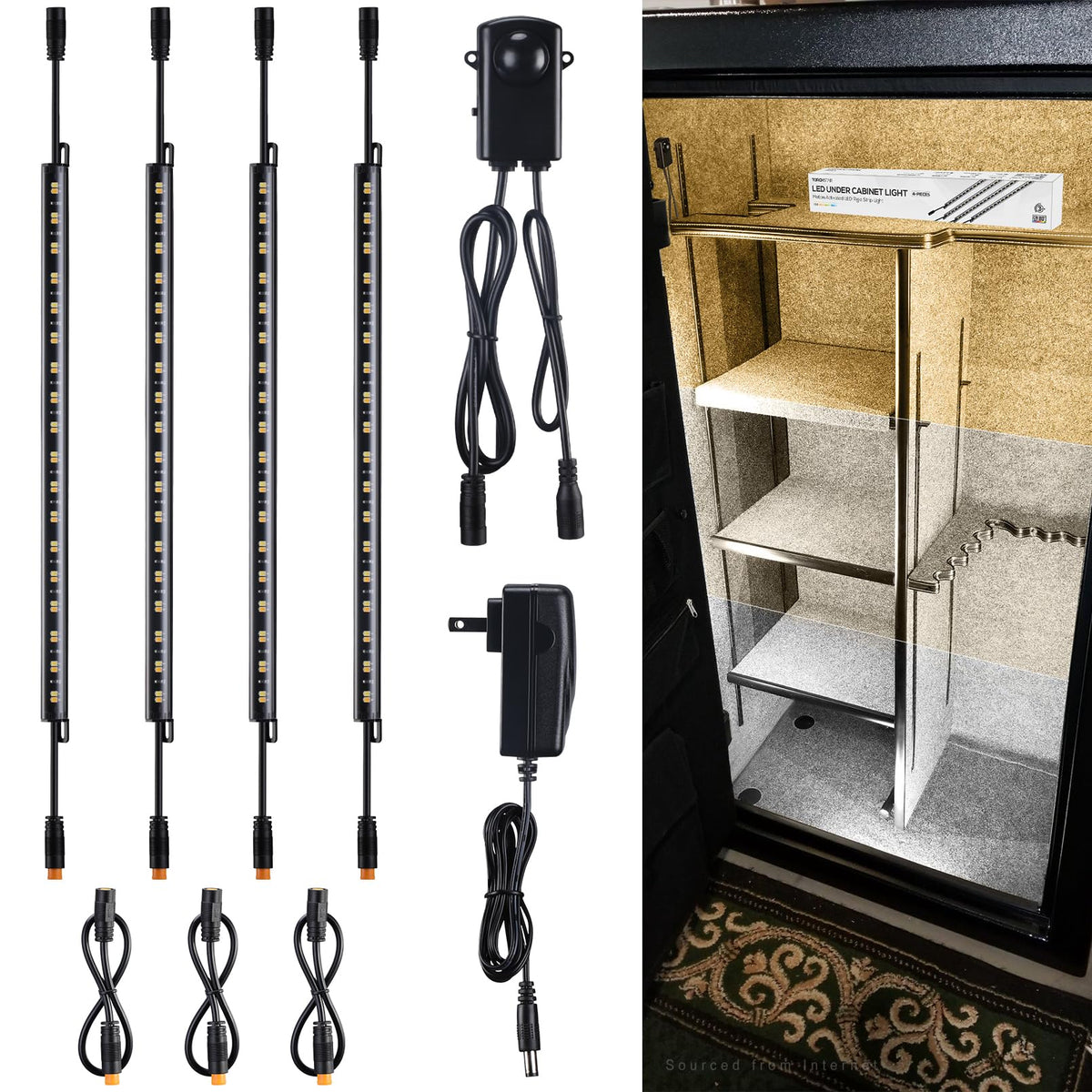 TORCHSTAR 6pcs 12 Inch LED Safe Lighting Kit, Motion Sensor, 5000K